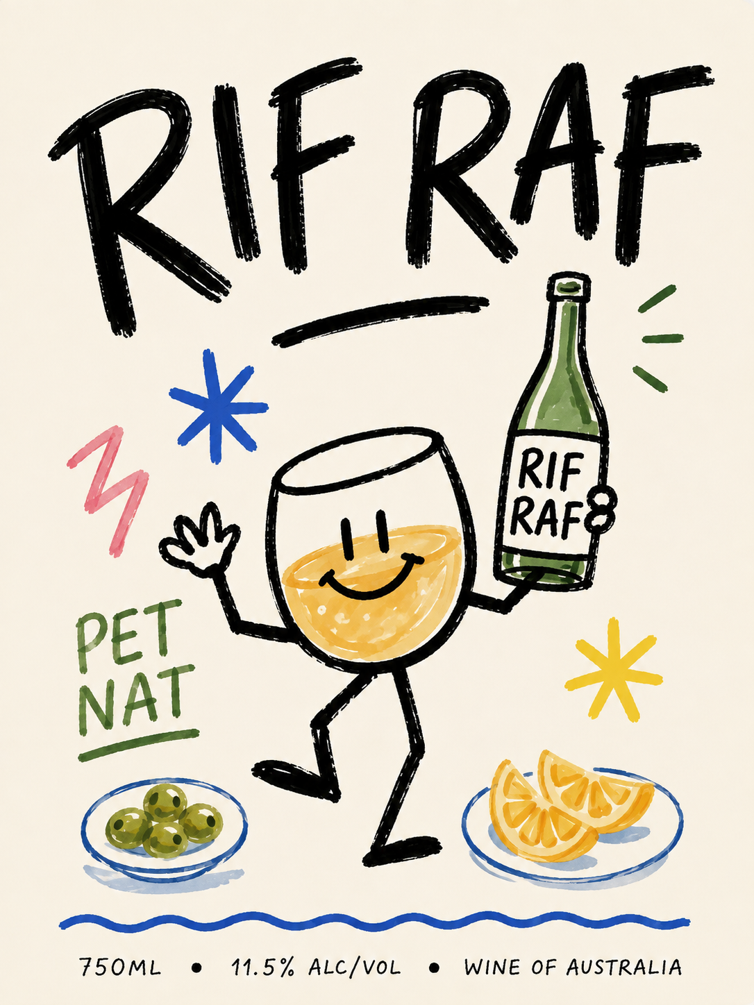 RIF RAF Pet Nat label artwork